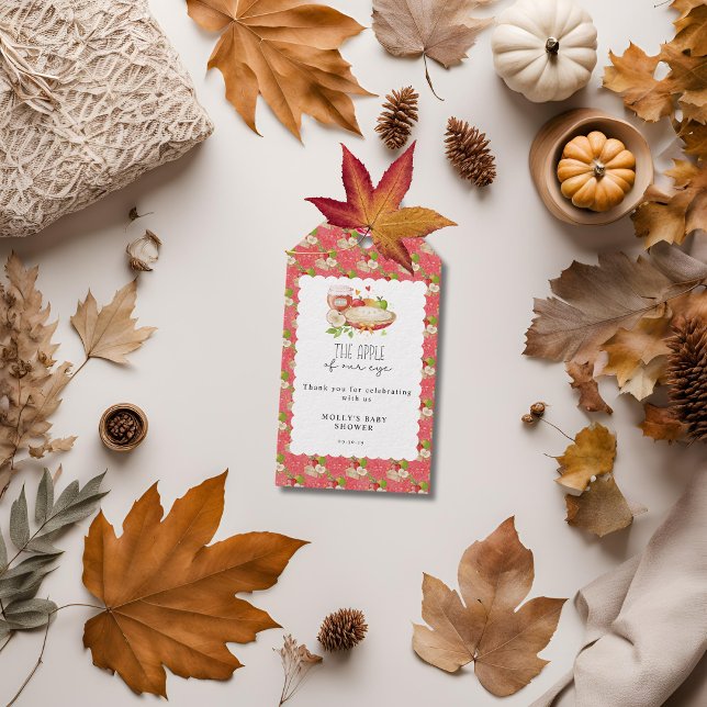 Apfel unserer Augenbabydusche Geschenkanhänger (Apple of Our Eye Baby Shower Favor/Gift Tag)