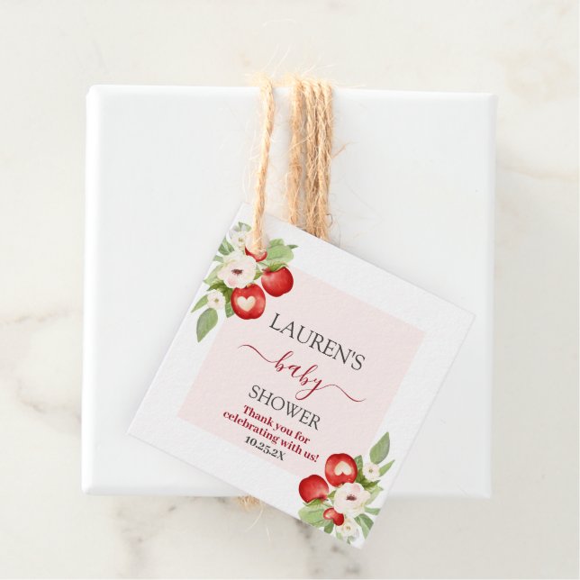Apfel unserer Augenbabydusche Geschenkanhänger (Beispiel)
