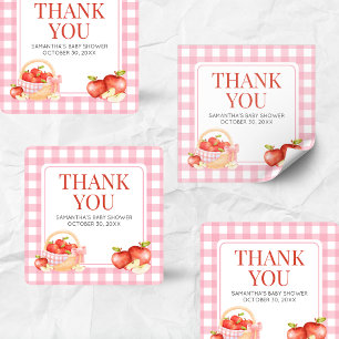 Apfel unserer Augenbabydusche Quadratischer Aufkleber