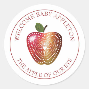 Apfel unserer Augenbabydusche Runder Aufkleber