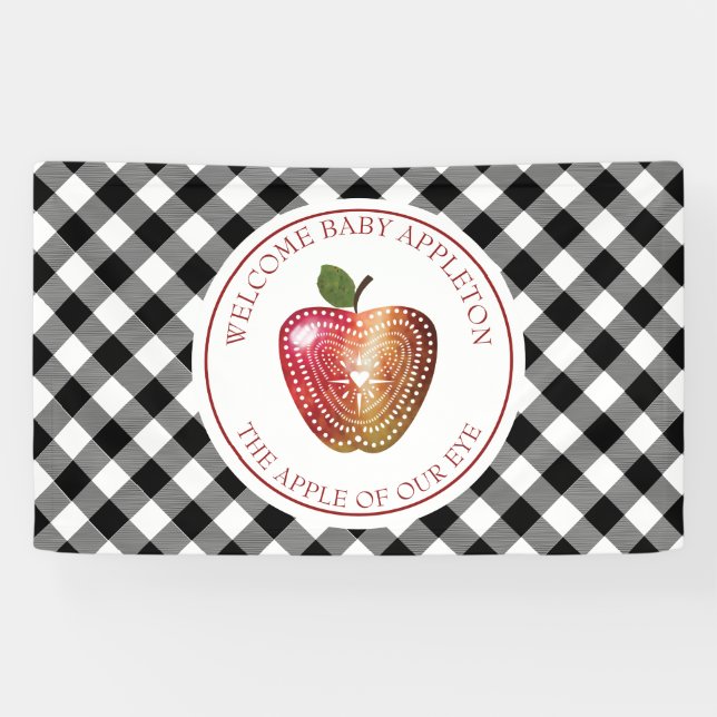 Apfel unserer Karierten Baby-Dusche aus Augapfel Banner (Horizontal)