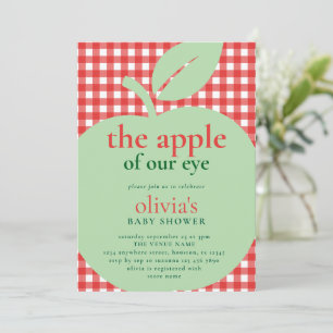 Apfel unserer Rot-Baby-Dusche auf dem Auge Einladung