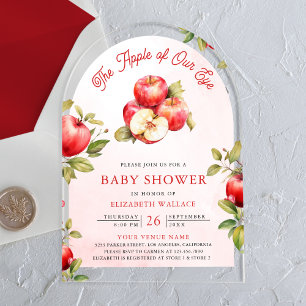Apfel Unseres Auges Baby-Arch-Shower Acryleinladungen