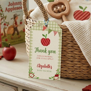Apfel Unseres Auges Baby Shower Danke Gingham  Geschenkanhänger