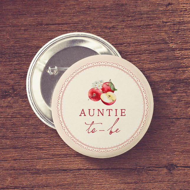 Apfel Unseres Auges Baby Shower Tante-wird-Es Button (Von Creator hochgeladen)