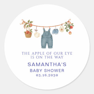 Apfel Unseres Auges Junge Baby Shower Runder Aufkleber