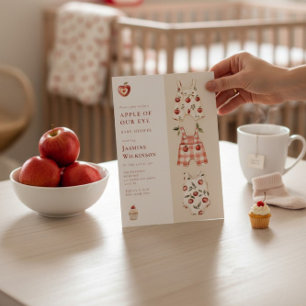 Apfel Unseres Auges Rote Apfel-Baby-Shower-Einladu Einladung