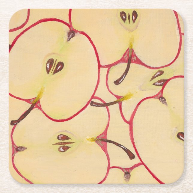 Apfel-Unterlage Rechteckiger Pappuntersetzer (Vorderseite)