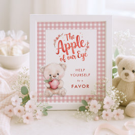Apfel von Eye Gingham Baby Duwer Gefallen Zeichen Poster