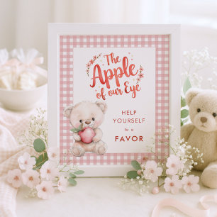 Apfel von Eye Gingham Baby Duwer Gefallen Zeichen Poster