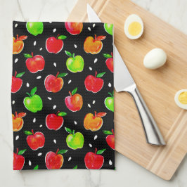 Äpfel Wasserfarbmuster Geschirrtuch