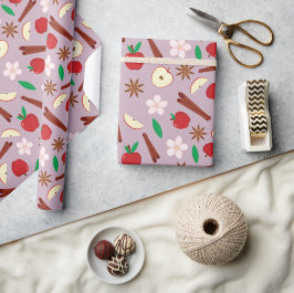 Äpfel, Zimt, Blume, Star Anise Seamless Geschenkpapier