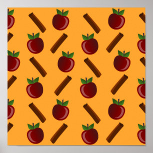 Apfel-Zimt-Muster Poster