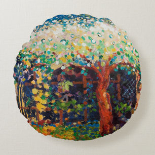 Apfelbaum-Blüte Rundes Kissen