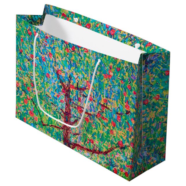 Apfelbaum, Gustav Klimt große Geschenktasche Große Geschenktüte (Vorderseite Schrägansicht)