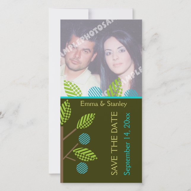Apfelbaum-Hochzeit im Herbst Save the Date Fotokar (Vorderseite)