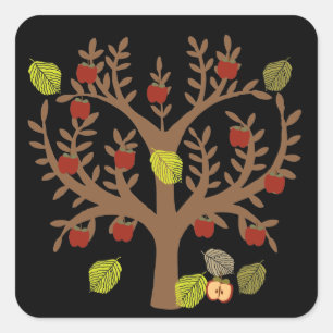 Apfelbaum Quadratischer Aufkleber