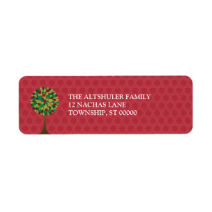 Apfelbaum Rosh Hashanah Rücksendeadresse-Aufklebe