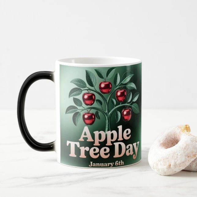 Apfelbaum-Tag Morphing-Mug Verwandlungstasse (Mit Donut)