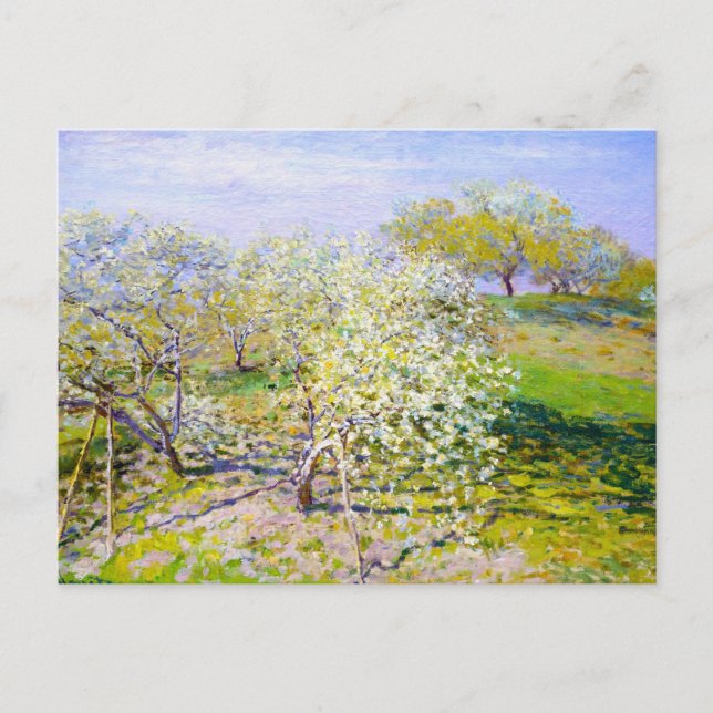 Apfelbäume in Bloom, 1873 Claude Monet Postkarte (Vorderseite)