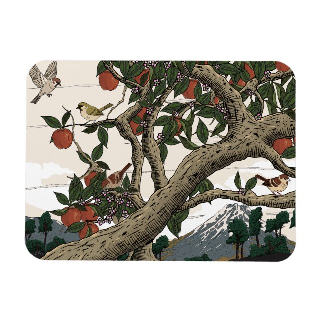Apfelbaumlandschaft Magnet (Horizontal)