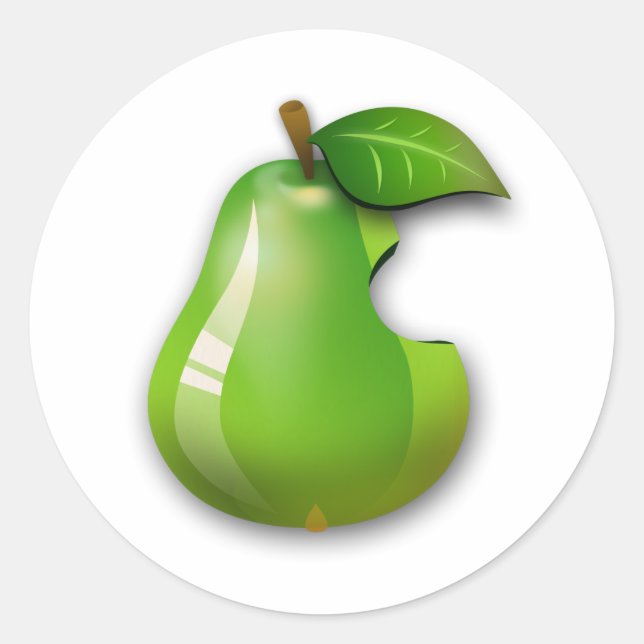 Apfelbirne Runder Aufkleber (Vorderseite)