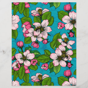 Apfelblüte auf Türkis