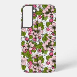 Apfelblüte auf weiß samsung galaxy hülle