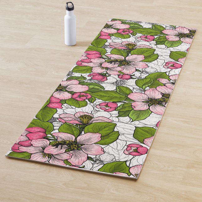 Apfelblüte auf weiß yogamatte (Beispiel)
