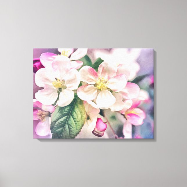 Apfelblüte Gestrickte Canvas Print Leinwanddruck (Vorderseite)