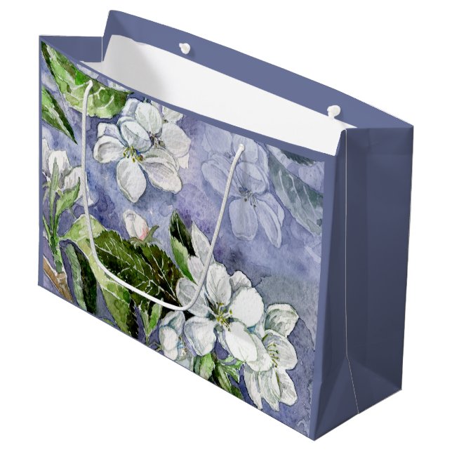 Apfelblüte Große Geschenktüte (Vorderseite Schrägansicht)
