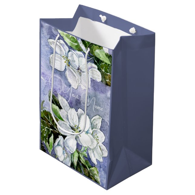 Apfelblüte Mittlere Geschenktüte (Vorderseite Schrägansicht)