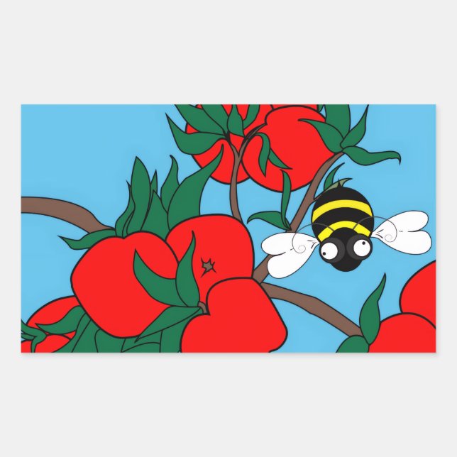 Apfelblüten-Aufkleber Rechteckiger Aufkleber (Vorderseite)