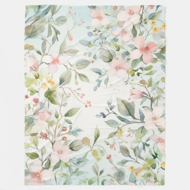 Apfelblüten Fleecedecke (Vorderseite)