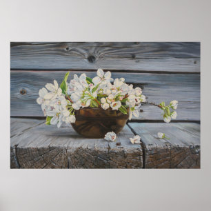 Apfelblüten-Stillleben – Original-Kunstwerk Poster