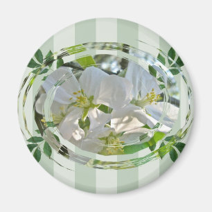 Apfelblüten und Grünstreifen Magnet