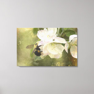 Apfelblüten und Hummel Leinwanddruck
