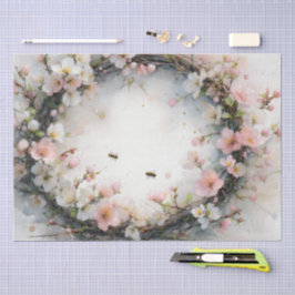 Apfelblütenkranz Aquarell Seidenpapier
