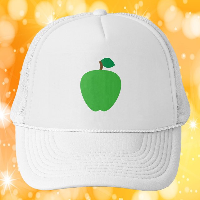 Apfelfrucht grün truckerkappe (A hat with a graphic of a green apple)