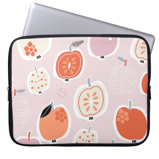 Apfelfrüchte, abstrakt, Sommermuster Laptopschutzhülle (Vorderseite)