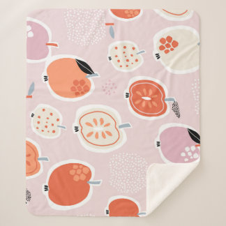 Apfelfrüchte, abstrakt, Sommermuster Sherpadecke