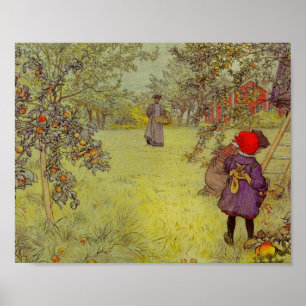 Apfelgarten-Ernte Poster