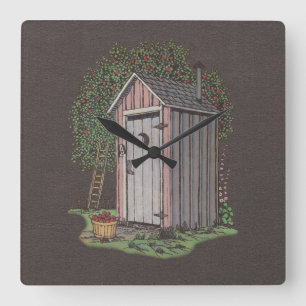 Apfelgarten-Nebengebäude Quadratische Wanduhr