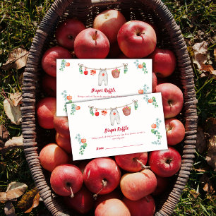 Apfelgarten-Wäscheleine-Windel-Raffle-Baby-Party Begleitkarte