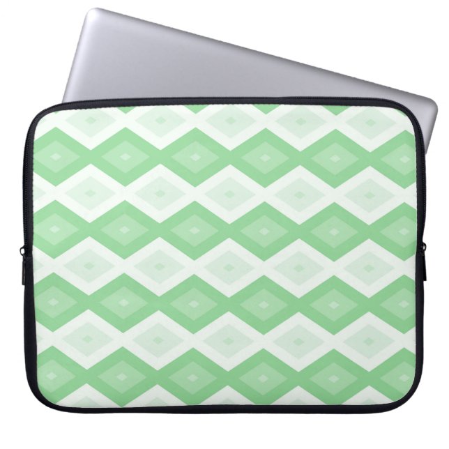 Apfelgrün-Diamantmuster Laptopschutzhülle (Vorderseite)