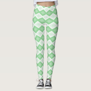 Apfelgrün-Diamantmuster Leggings