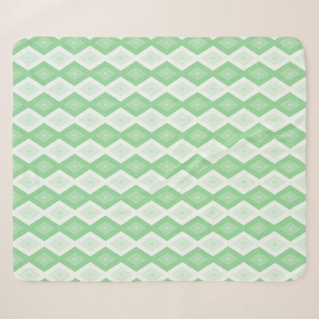 Apfelgrün-Diamantmuster Sherpadecke (Vorderseite (Horizontal))