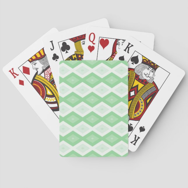 Apfelgrün-Diamantmuster Spielkarten (Rückseite)