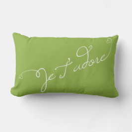 Apfelgrün Je T Adore Französisch Phrase I Adore Lendenkissen