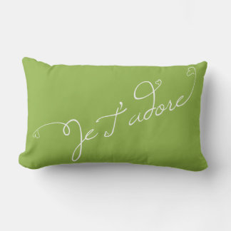 Apfelgrün Je T Adore Französisch Phrase I Adore Lendenkissen